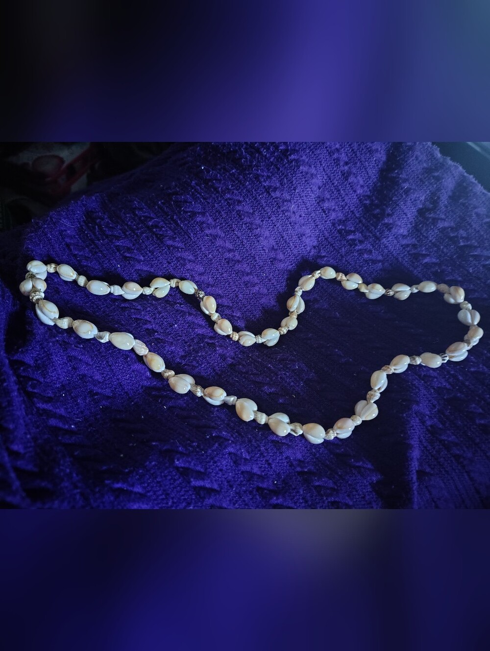 📿Vintage Cowrie Shell Lei Necklace 16" Beach Boho📿